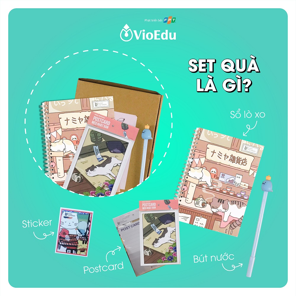 bộ quà tặng khi chọn gói ưu đãi 15% học phí VioEdu
