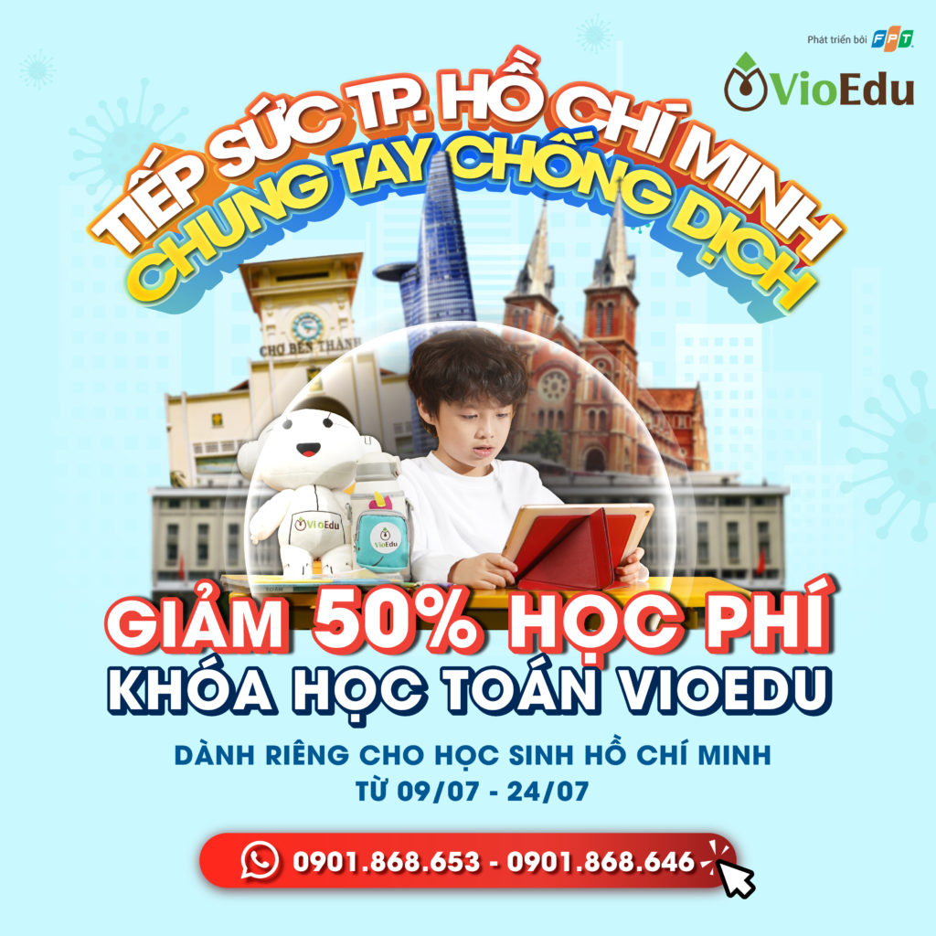 giảm 50% học phí môn toán vioedu dành cho học sinh tp. hcm