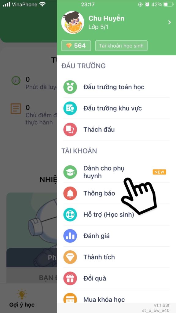 tài khoản phụ huynh vioedu-cách truy cập.